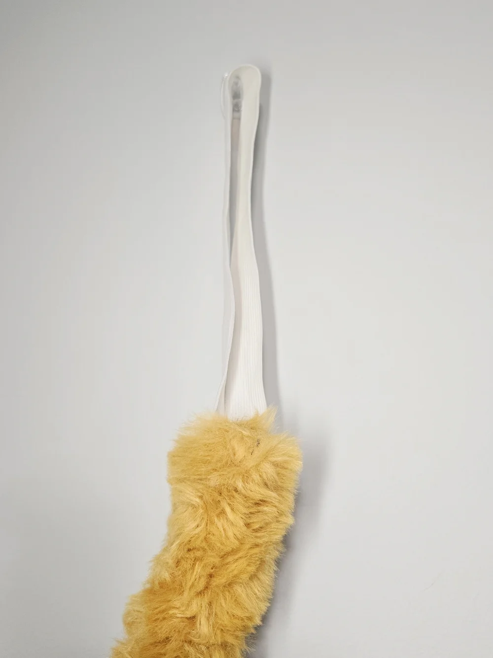 Costume Fuzzy Mustard Yellow Cat FauxFur Tail Accessory With Elastic Waist Band.
